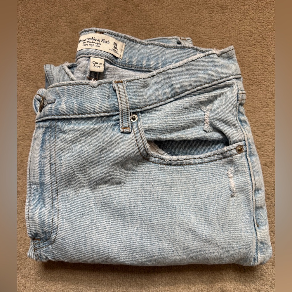 Abercrombie & Fitch the 90s straight ultra high-rise curve love